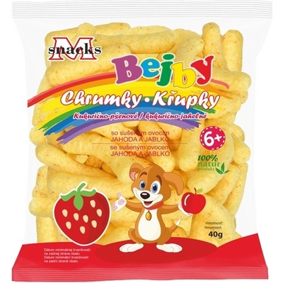 PEX Chrumky kukurično pšenové so sušeným ovocím Jahoda a Jablko 40 g