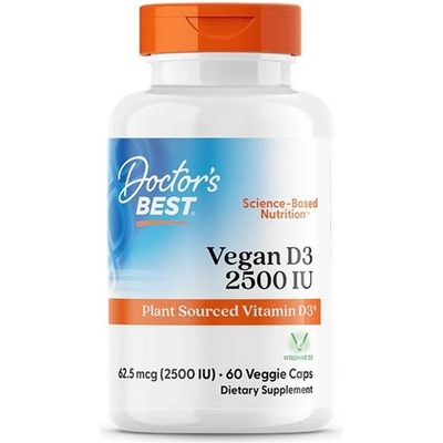 Doctor's Best Vegan D3, 2500 IU, 60 капсули, Doctor's Best ( DRB-00302)