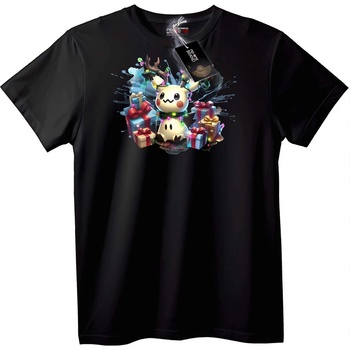 NOONEBRAND Тениска Празничен Pichu Коледа - 4XL, Black