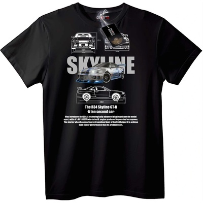 Тениска R34 Skyline GT-R Автомания - M, Black