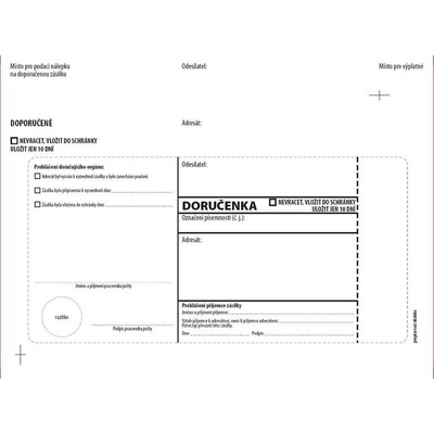 Obálky C5 s doručenkou, vytrhovací okénko - bílá / 1000 ks