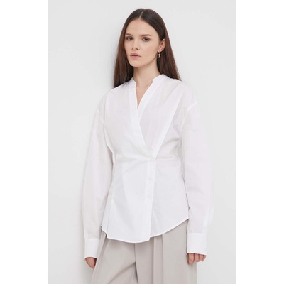Calvin Klein Памучна риза Calvin Klein дамска в бяло със стандартна кройка K20K206599 (K20K206599)