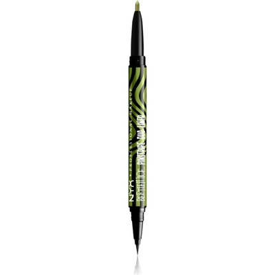 NYX Professional Makeup Beetlejuice Pinstripe Duo Liner očné linky 2 v 1 03 Green Chrome 0,5 ml