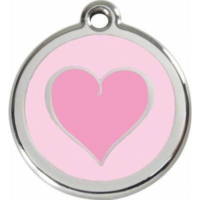 Red Dingo známka Coloured Heart Pink Barevné srdce růžové M 30 mm – Zboží Dáma