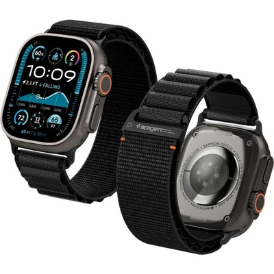 Spigen Fabric Band (hook) Apple Watch 49mm/46mm/45mm/44mm Black AMP10144 – Zboží Živě