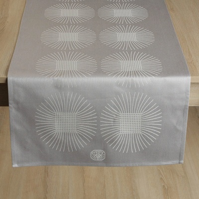 Veba Ubrus Flow Pampelišky světlá šedá 50x165cm