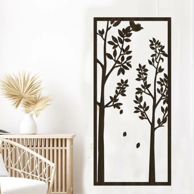 dřevo života Dřevěná dekorace strom LONG Zvolte rozměr (cm): 44x98, Zvolte barvu dekoru: Wenge