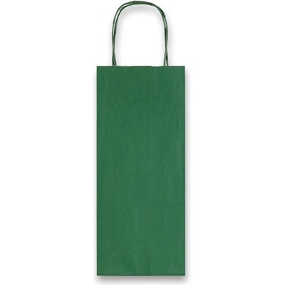 Papírová taška Allegra, 140 x 85 x 390 mm, na lahev, zelená