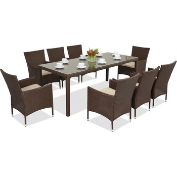 Garden Point Техноратанови градински мебели Milan/Grenada 8 с голяма маса Garden Point кафява (GAP501-8)