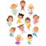 LearnHow Double-sided window decorations - Cheerful children 12pcs