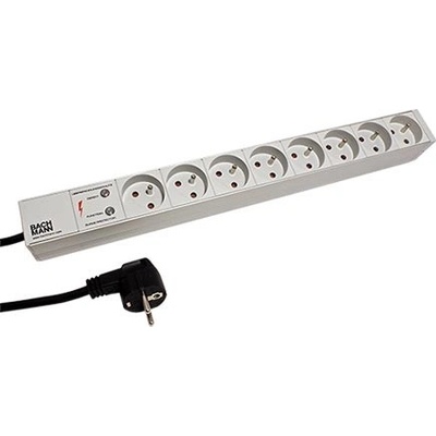 Napájecí panel 1U, 8x zásuvka UTE, přepěťová ochrana, 2m (333.4061)
