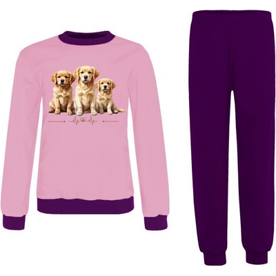 Jaks pyžamo s pejsky fialové