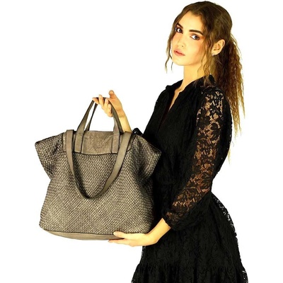 Mazzini Marco kožená shopper kabelka taupe v186b