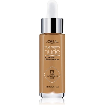 L'Oréal True Match Nude Plumping Tinted Serum серум да уеднакви цвета на кожата цвят 5-6 Medium Tan 30ml