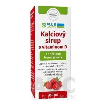 Plus Lékáreň Kalciový sirup s Vitamínom D lesné jahody 150 ml