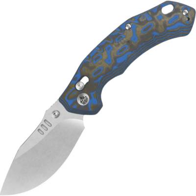 QSP Knife Elk 14C28N, Blue-Black texture micarta Glyde lock QS173-B1