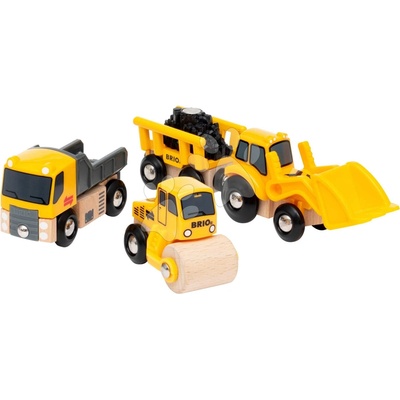 Brio Drevené stavebné stroje Construction Vehicles nákladné s nakladačom a valcom od 3 rokov BRIO6580