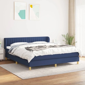 vidaXL Боксспринг легло с матрак, синьо, 180x200 см, плат (3126987)