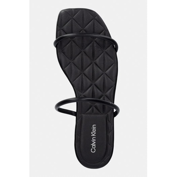 Calvin Klein чехли дамски от кожа SQUARE FLAT SNDL QUILT LTH (HW0HW02859)
