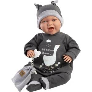 Llorens 74107 NEW BORN - реалистична бебешка кукла със звуци и меко текстилно тяло - 42 (4-74107)