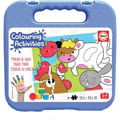 Educa Пъзел за оцветяване Educa - Животни, 20 части (EDU18209)