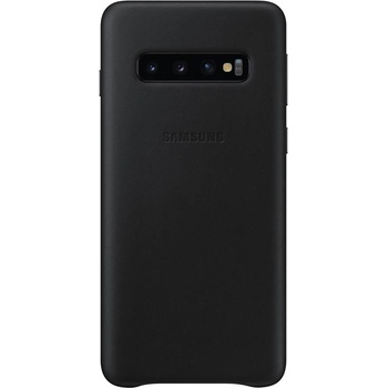 Samsung Оригинален гръб Leather Cover за Samsung Galaxy S10 Plus - Черен