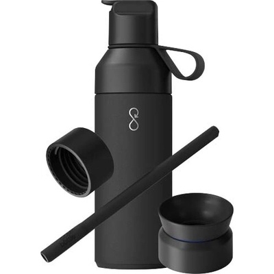 Ocean Bottle 500 ml darčeková sada 3 v 1 Obsidiánová čierna