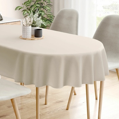 Goldea oválny obrus 100% bavlnené plátno latte 140 x 200 cm