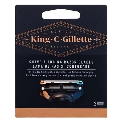 Gillette King C. Shave & Edging Razor Blades 3 ks pre mužov