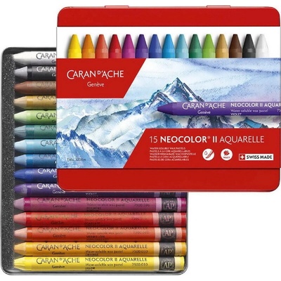 Caran D'Ache Neocolor II akvarelové pastely 15 ks