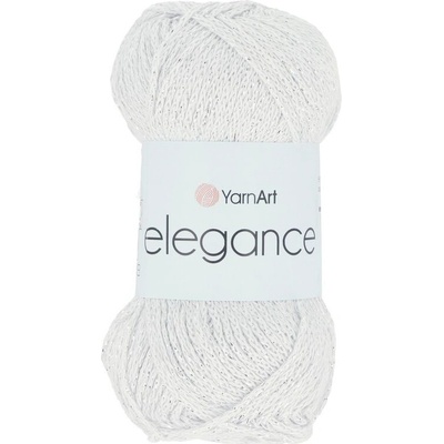 Yarnart Elegance 101 biela so strieborným vláknom