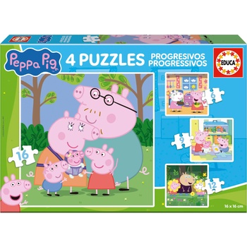 Educa - Puzzle 4v1 Progressive Puzzles Peppa Pig - 1 - 39 piese