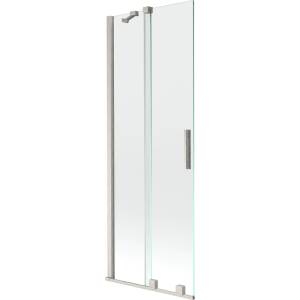Mexen Velar разтегателен 2-крилен параван за вана 70 x 150 cm, прозрачен, четкан никел - 896-070-000-01-97 (896-070-000-01-97)