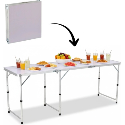 Garden Line Skládací turistický stůl LUDGE 180 cm bílý