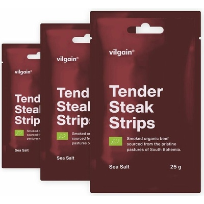 Vilgain Sušené steakové prúžky BIO morská soľ 5 x 25 g