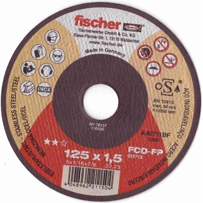 Fischer Řezný kotouč 125 x 1,5 x 22,2 mm 531712