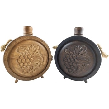 Дърворезбована бъклица с вграден стъклен контейнер 700 мл (5272)