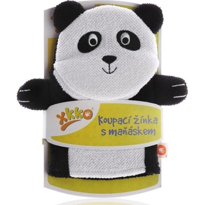 Xkko rukavica na kúpanie s bábkou Panda 1 ks