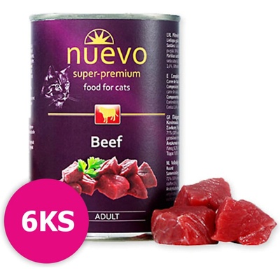 NUEVO CAT Adult hovädzie 6 x 400 g