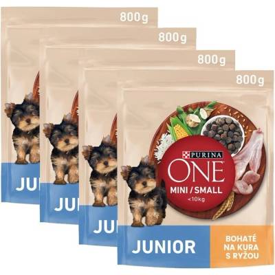 Purina One Mini/Small Junior kuře s rýží 4 x 0,8 kg