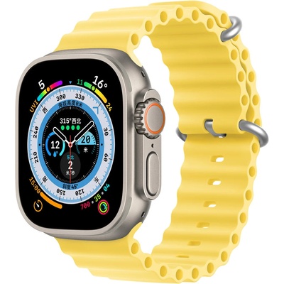 DUX DUCIS Силиконова каишка Dux Ducis за Apple Watch 8 / 7 / 6 / 5 / 4 / 3 / 2 / SE (41 / 40 / 38mm), жълта, (OceanWave Version) (KXG0038134)