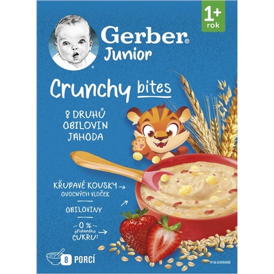 Gerber Junior nemléčná kaše jahodová s křupavými kousky 200