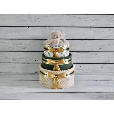 dortNEdort Třípatrový plenkový dort Is mušelínovými plenami Miminko se ještě nenarodilo Barva dortu NEdortu nebo vzor deky: neutrální náplň – Hledejceny.cz