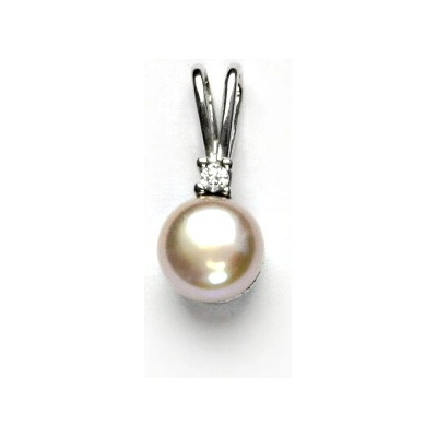 Čištín Zlatý přívěsek, bílé zlato, přírodní perla růžováP 1207A pp