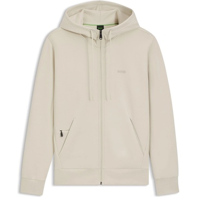 HUGO BOSS Суичър Boss Mens BOSS GREEN Full-Zip Hoodie with Adjustable Drawstring Hood - Streamlined Design - Open White