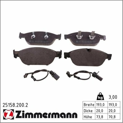 Sada brzdových platničiek kotúčovej brzdy ZIMMERMANN 25158.200.2