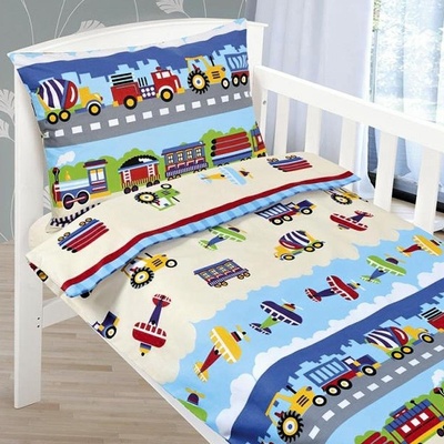 Bellatex povlečení Letadla a Auta modré 90 x 135 cm 45 x 60 cm – Zboží Dáma