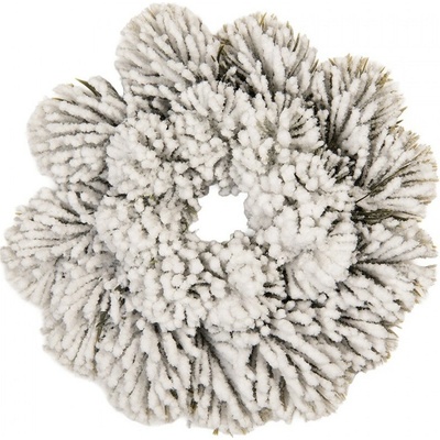 Clayre & Eef Vánoční dekorace zasněžený věneček - Ø 26*6 cm - Clayre & Eef