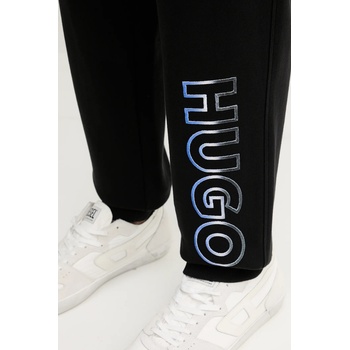 HUGO Blue Памучен спортен панталон Hugo Blue мъжки в черно с апликация 50549149 (50549149)
