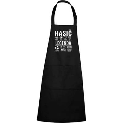 Dobrý Triko Zástěra s potiskem Hasič legenda Černá